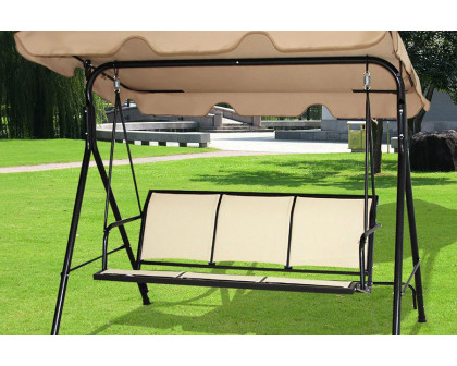 FaFurn - Outdoor 3-Person Canopy Swing for Porch Patio or Deck