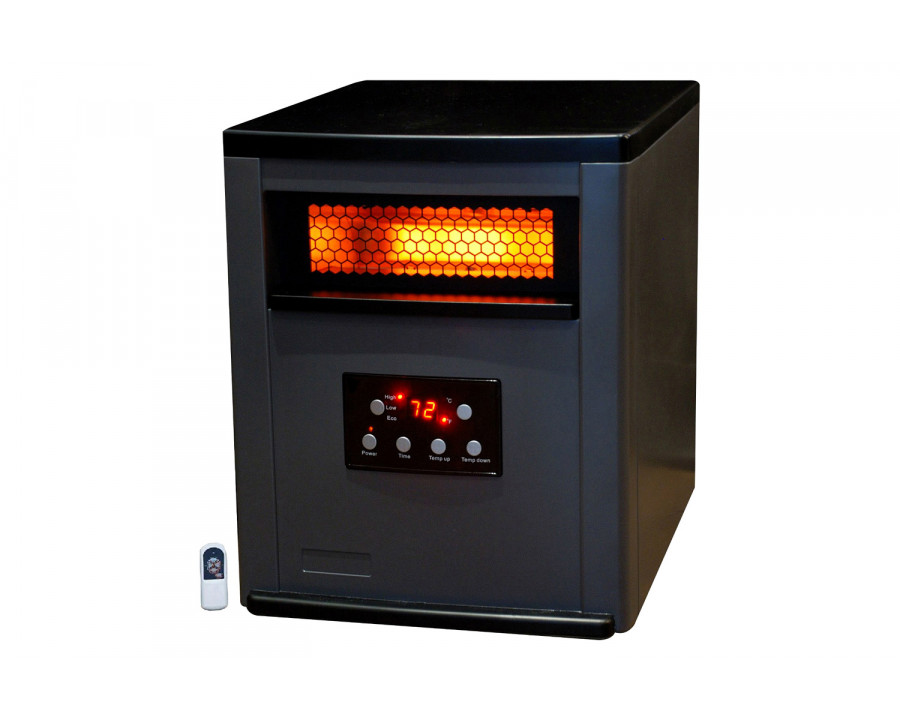 FaFurn - Infrared Space Heater with Remote 5,200 Btus Heat Two Tone Fireproof Cabinet