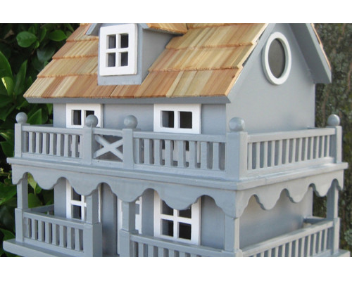 FaFurn - Light Blue Wooden Cottage Bird House with Removeable Back