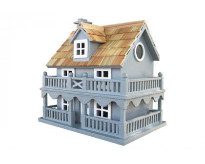 FaFurn - Light Blue Wooden Cottage Bird House with Removeable Back