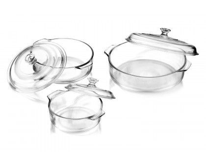 FaFurn - 6-Piece Glass Bakeware Casserole Baking Dish Set of 3