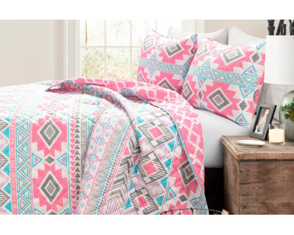 FaFurn - 3-Piece Reversible Striped Quilt Set