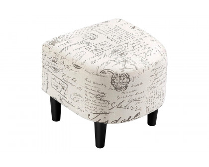 FaFurn™ - Letter Print French Upholstered Barrel Chair and Ottoman Set