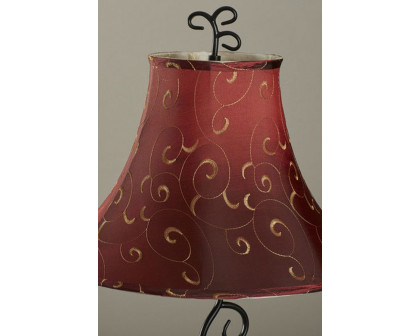 FaFurn - Contemporary 61-Inch Tall Floor Lamp with Red and Gold Bell Shade