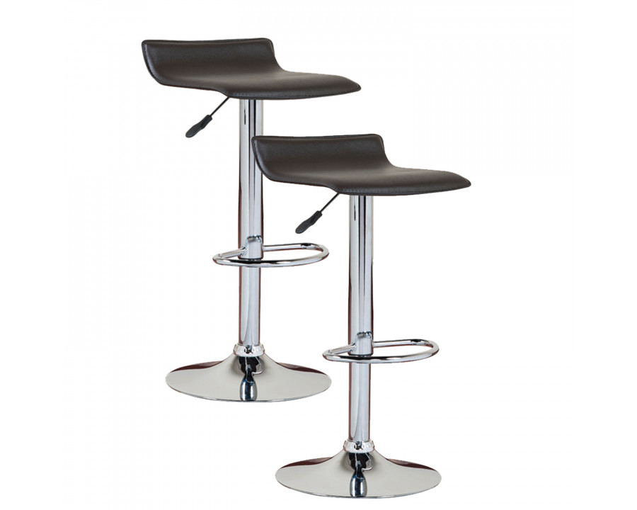 FaFurn - Set of 2 Modern Swivel Barstools Set in Black/Chrome