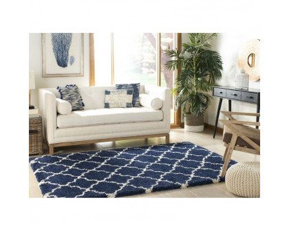 FaFurn Geometric 91x61" Rug - Blue/Beige