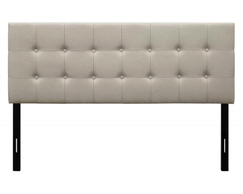 FaFurn Contemporary Button-Tufted Headboard in Upholstered Fabric - Beige, Full Size