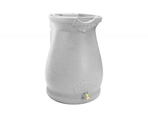 FaFurn 65 Gallon Plastic Urn Rain Barrel with Planter Top - Light Gray