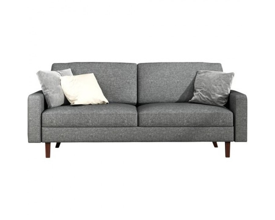 FaFurn Modern Sofa with Wood Legs - Light Gray, Linen