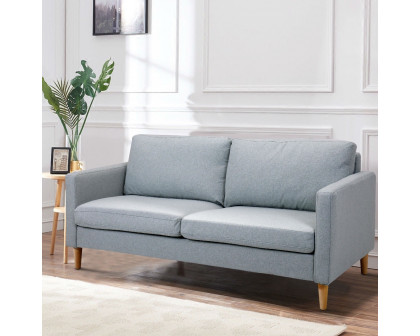 FaFurn™ Modern Sofa with Wood Legs - Light Gray, Fabric