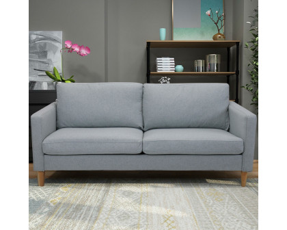 FaFurn™ Modern Sofa with Wood Legs - Light Gray, Fabric