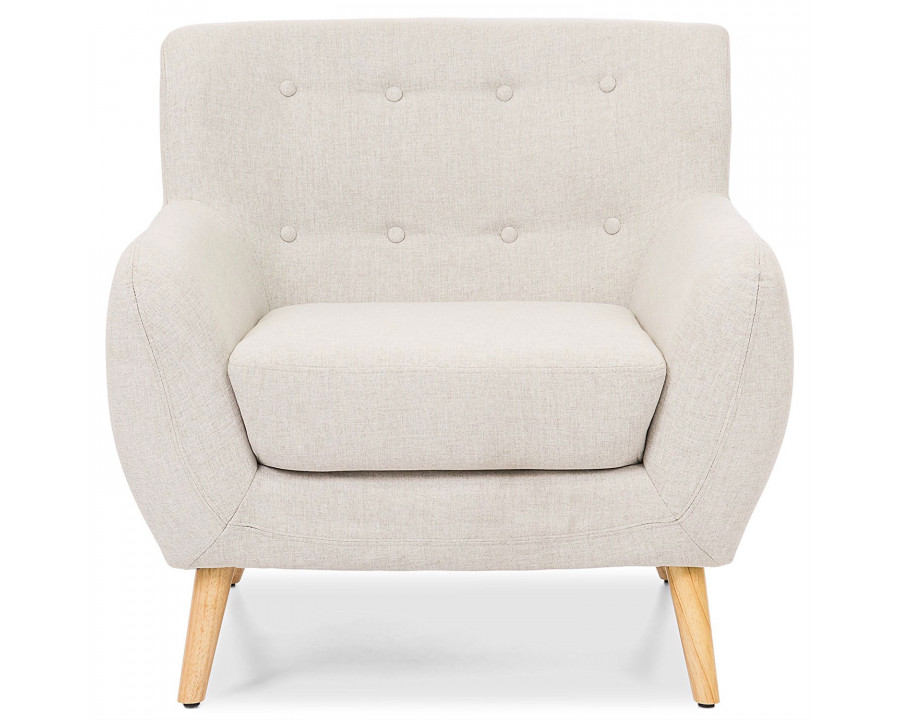 FaFurn Modern Armchair with Mid-Century Classic Style Wood Legs - Light Gray