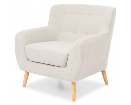 FaFurn Modern Armchair with Mid-Century Classic Style Wood Legs - Light Gray