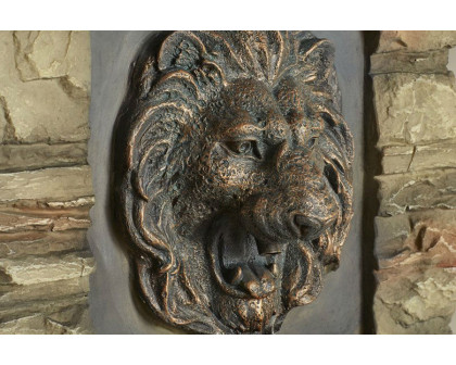 FaFurn - Indoor/Outdoor Water Fountain with Bronze Hued Lion Head