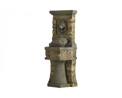 FaFurn - Indoor/Outdoor Water Fountain with Bronze Hued Lion Head