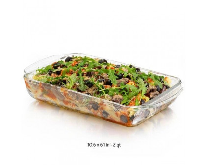 FaFurn - 3-Piece Baking Dish Set in Transparent Glass