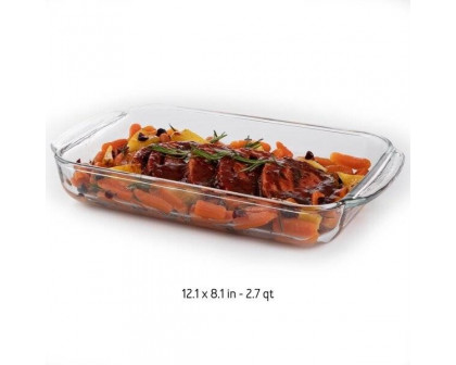 FaFurn - 3-Piece Baking Dish Set in Transparent Glass