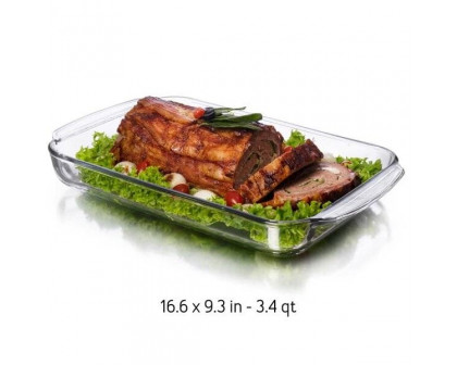 FaFurn - 3-Piece Baking Dish Set in Transparent Glass