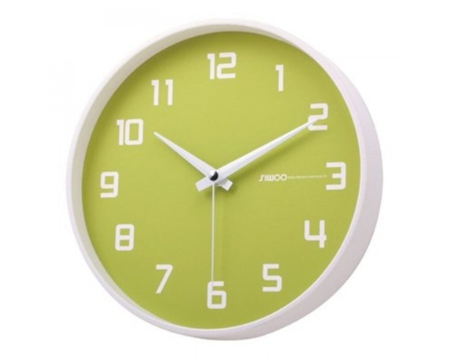 FaFurn - Non-Ticking Wall Clock in Lime/White