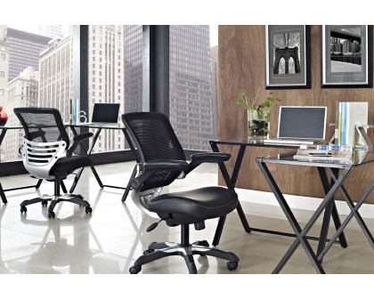 FaFurn Modern Mesh Back Ergonomic Office Chair with Flip-Up Arms - Black