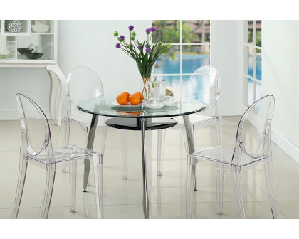 FaFurn - Stackable Clear Acrylic Dining Chair For Indoor Or Outdoor Use