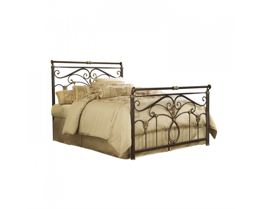 FaFurn - Queen Size Bed Frame in Marbled Russet, Metal