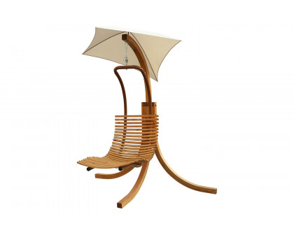 FaFurn - Modern Porch Swing Lounger Chair with Umbrella and Cushion