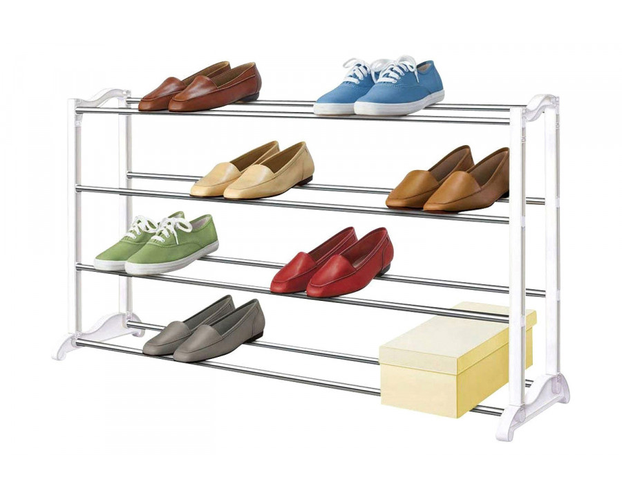 FaFurn - 4-Tier Shoe Rack Holds Up To 20 Pair of Shoes