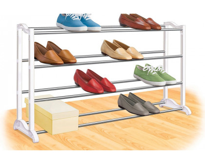 FaFurn - 4-Tier Shoe Rack Holds Up To 20 Pair of Shoes