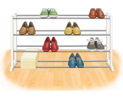 FaFurn - 4-Tier Shoe Rack Holds Up To 20 Pair of Shoes