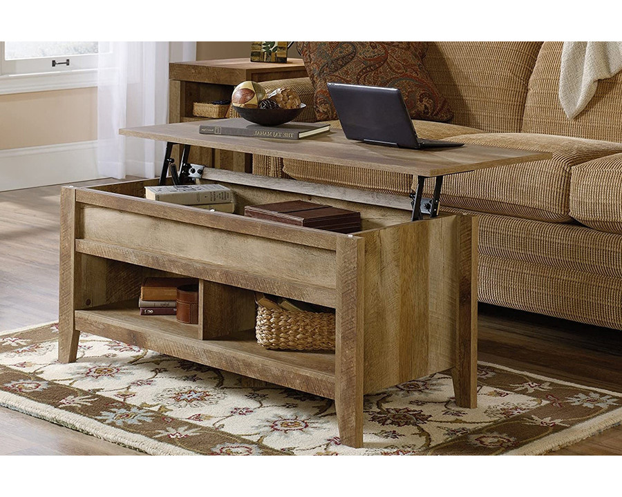 FaFurn - Rustic Farmhouse Oak Lift Top Coffee Table