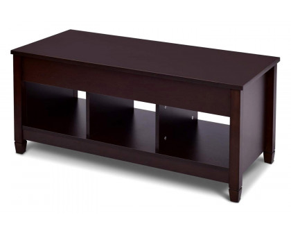 FaFurn Brown Wood Lift Top Coffee Table with Hidden Storage Space