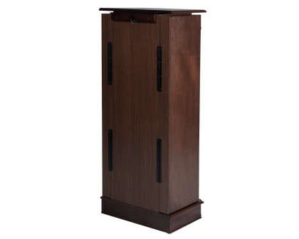 FaFurn - Jewelry Armoire Storage Chest with Mirror in Dark Brown, Wood