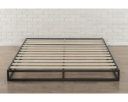 FaFurn - King 6-Inch Low Profile Metal Platform Bed Frame with Wooden Support Slats