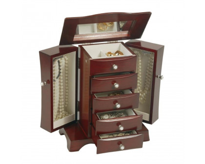 FaFurn - 4-Drawer Jewelry Box in Cherry, Wood