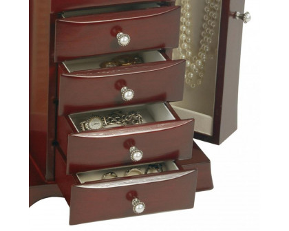 FaFurn - 4-Drawer Jewelry Box in Cherry, Wood