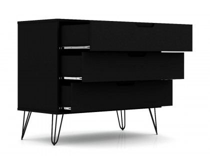 FaFurn Modern Scandinavian Style Bedroom 3-Drawer Dresser - Black