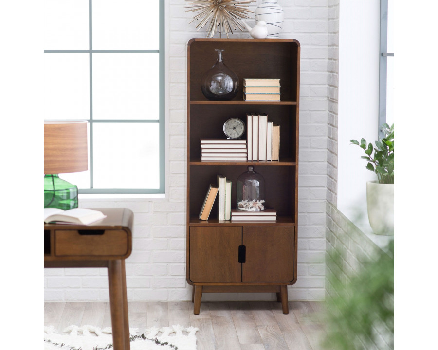 FaFurn - Modern Bookcase in Walnut, Metal/Wood