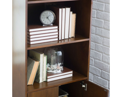 FaFurn - Modern Bookcase in Walnut, Metal/Wood