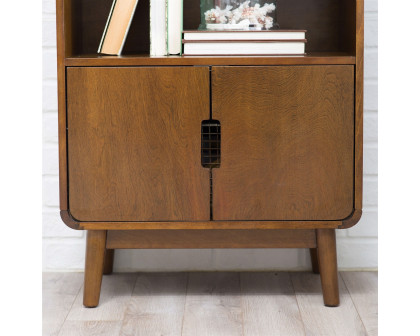 FaFurn - Modern Bookcase in Walnut, Metal/Wood