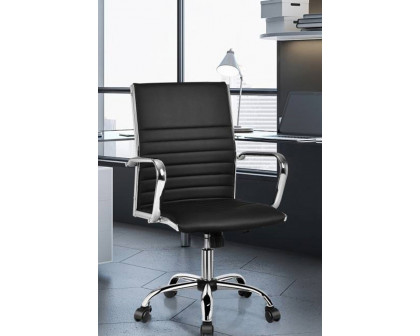 FaFurn - Faux Leather High Back Modern Classic Office Chair with Armrests