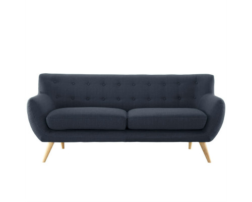 FaFurn - Modern Loveseat in Navy Blue, Linen