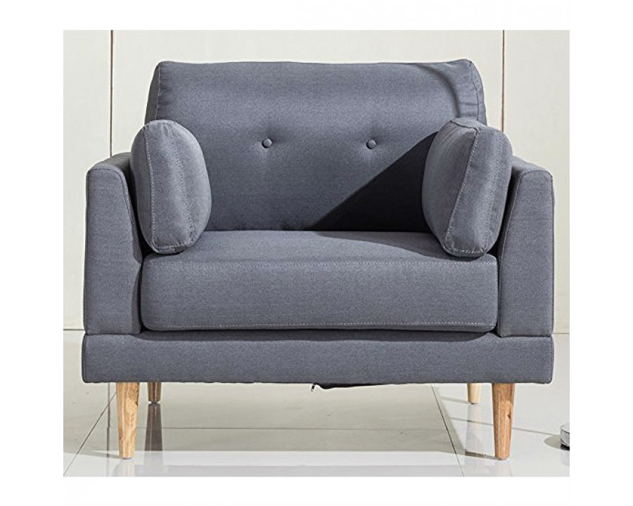 FaFurn - Modern Armchair with Mid-Century Style Wood Legs