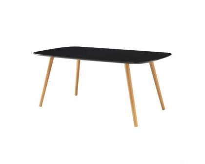 FaFurn™ Modern Coffee Table with Solid Wood Legs - Black, Wood