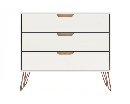 FaFurn - Modern Bedroom Scandinavian Style 3-Drawer Dresser in Off-White Natural Finish