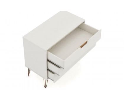 FaFurn - Modern Bedroom Scandinavian Style 3-Drawer Dresser in Off-White Natural Finish