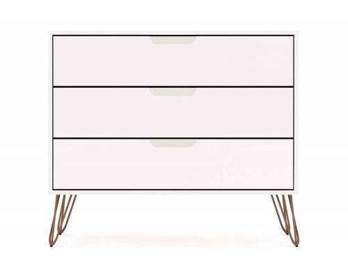 FaFurn Modern Scandinavian Style Bedroom 3-Drawer Dresser - White