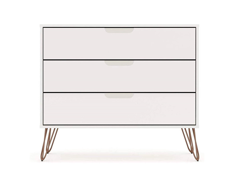 FaFurn Modern Scandinavian Style Bedroom 3-Drawer Dresser - White