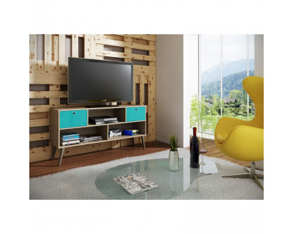 FaFurn - Modern TV Stand/Entertainment Center in Aqua Gray, Wood