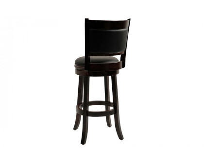 FaFurn 29-Inch Solid Wood Bar Stool with Faux Leather Swivel Seat - Cappuccino